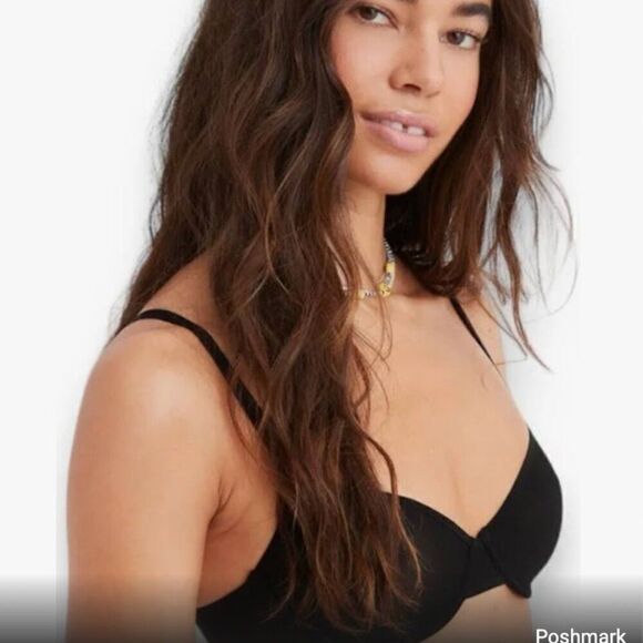 Smoothez by Aerie Black mesh balconette underwire bra NWT - Picture 1 of 3